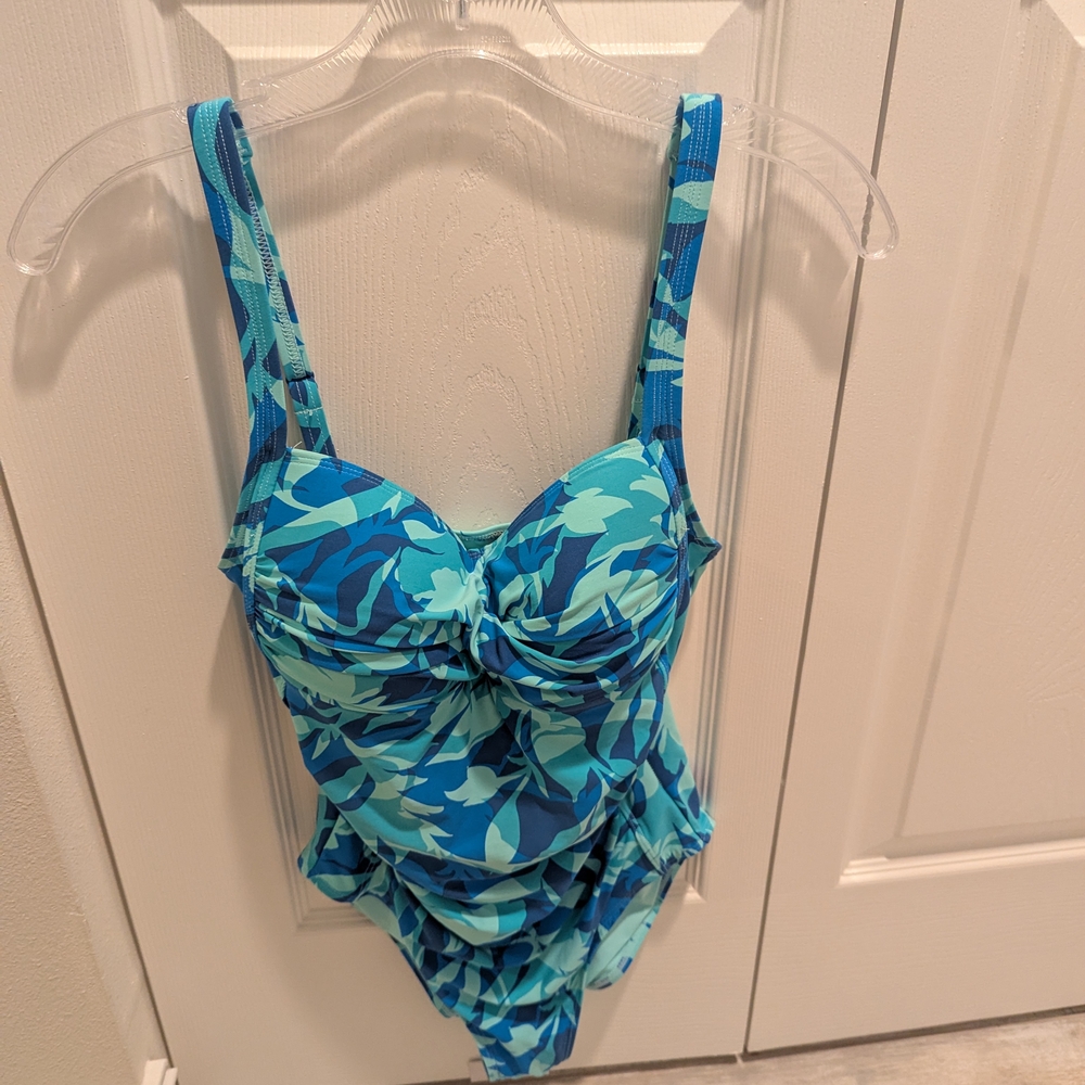 Ladies Blue Floral Swimsuit